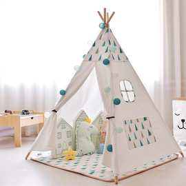 幼儿园娃娃家区角三角帐篷手绘游戏屋印第安户外拍照道具ins帐篷