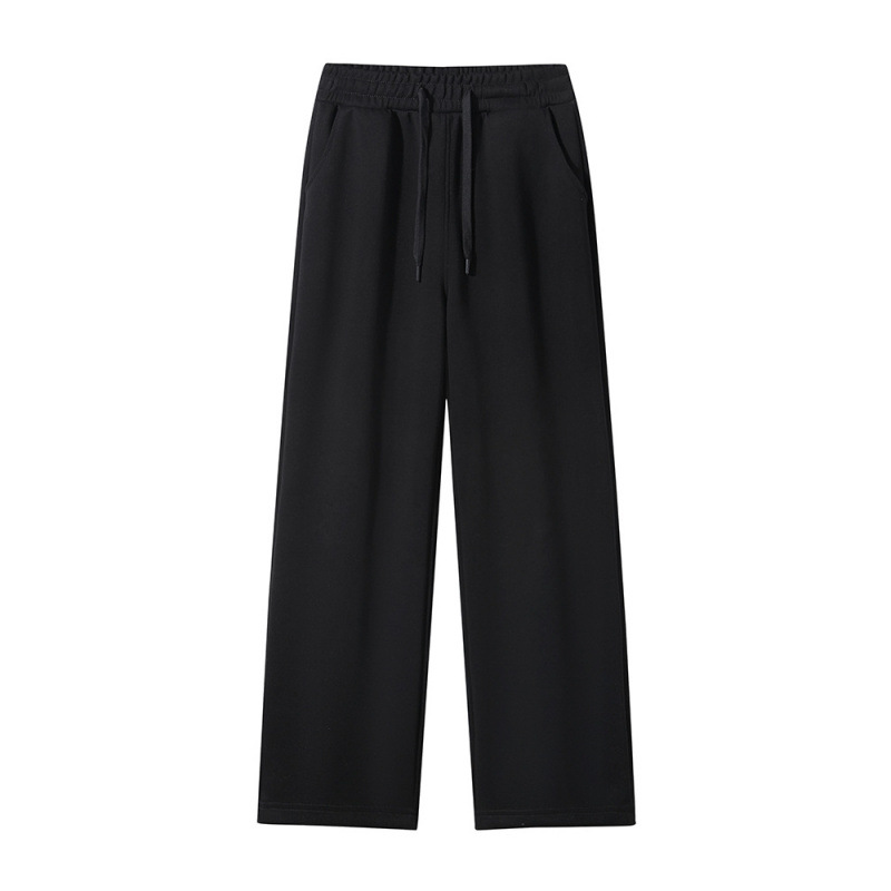 Pantalones de pierna recta para mujer, pantalones holgados de pierna ancha, color sólido casual, ropa exterior, pantalones de casa solona delgados, elegantes, simples y versátiles