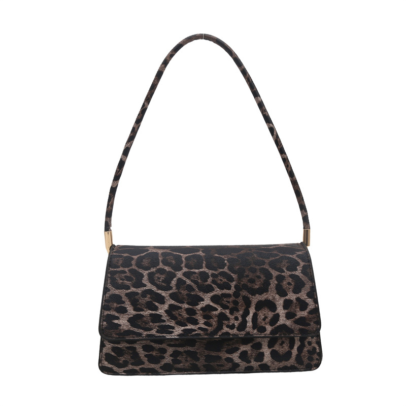 Coreano simple estampado leopardo bolso de brazo 2024 nuevo estilo ocio retro bolso de hombro estilo bolso de mochila pequeño