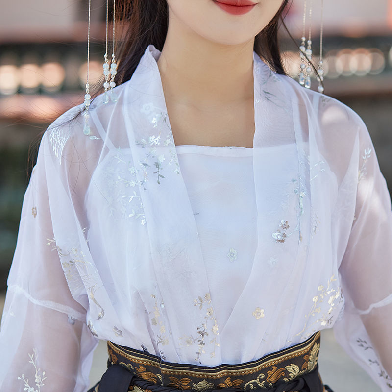 Large Size Women's Han Chinese Clothing Super Fairy Slimming Plump Girls Chest-high Dress Chinese Traditional Han Clothing Suit Ancient Costume