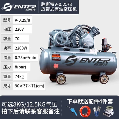 Air compressor industrial grade three-phase large high pressure oil spray paint auto repair universal air pump air compressor (Hava kompressorları) - 220v-all-copper-22kw-0258-double-cylinder