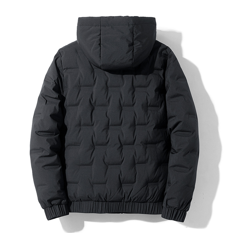 Men's Clothing white duck Silk cotton winter thickened trendy brand hooded Silk cotton jacket men's short loose winter jacket_voghion.com