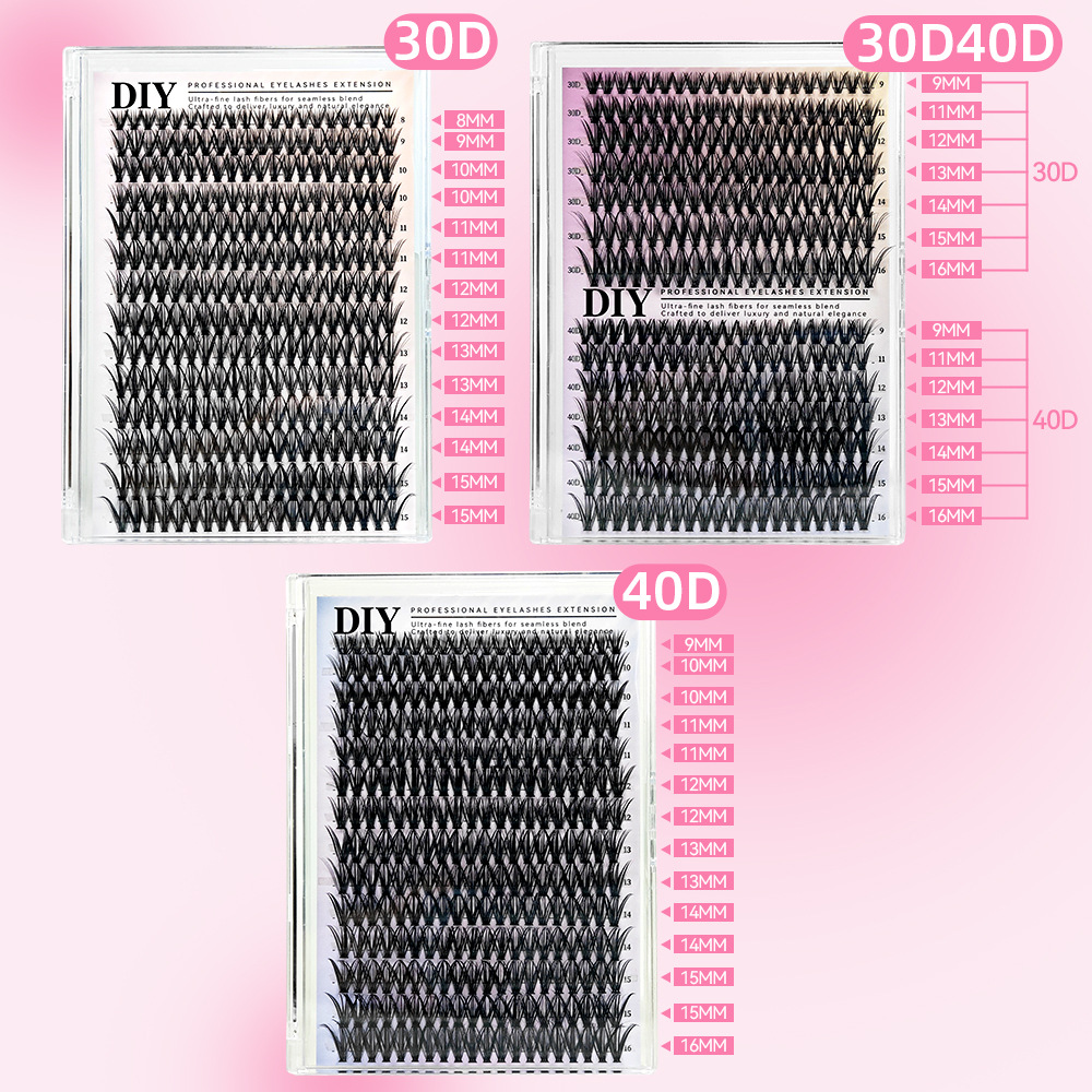 Comercio exterior transfronterizo 30D40D 14 filas de pestañas falsas de gran capacidad mezcladas segmentales de pelo grueso Amazon