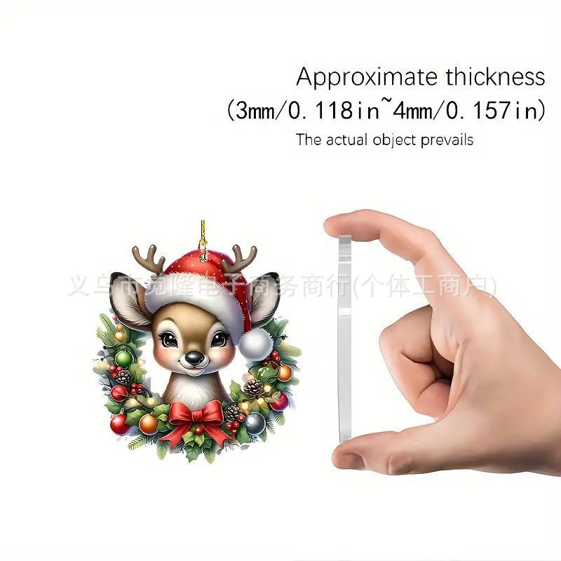 Nuevos productos de Navidad encantador ciervo decoración de vacaciones colgante plano transfronterizo colgante de espalda colgante de mochila image 4