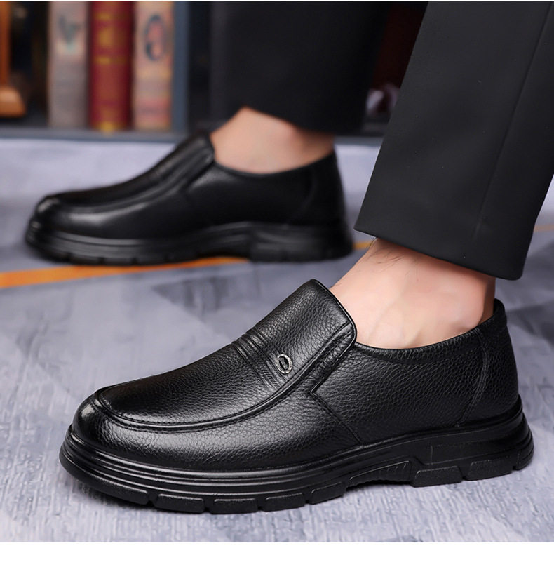 Giày da nam công sở da bò lớp đầu tiên, kiểu lười xỏ chân, mũi tròn, gót thấp 1–3 cm — CS8815 Màu nâu, CS8815 Màu đen chi tiết 21