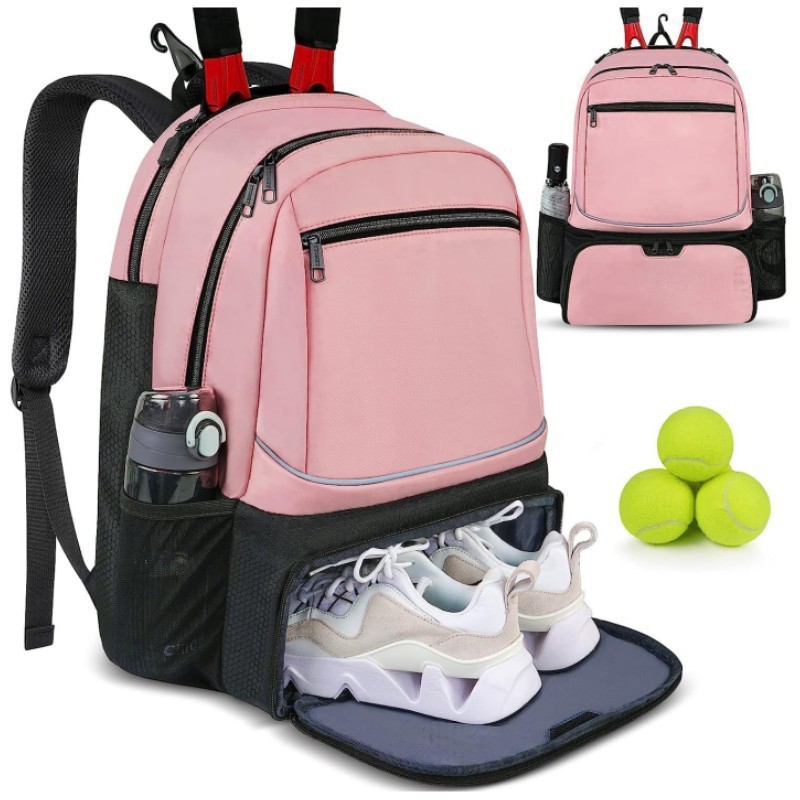Amazon raqueta de tenis deportiva al aire libre impermeable, mochila multifuncional de gran capacidad, bolso de bádminton de zapato independiente