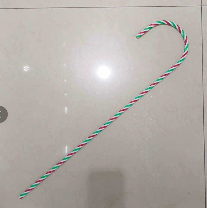 Christmas candy cane decoration, PS plastic, 15 cm, red‑white or mixed colors, bulk or packed