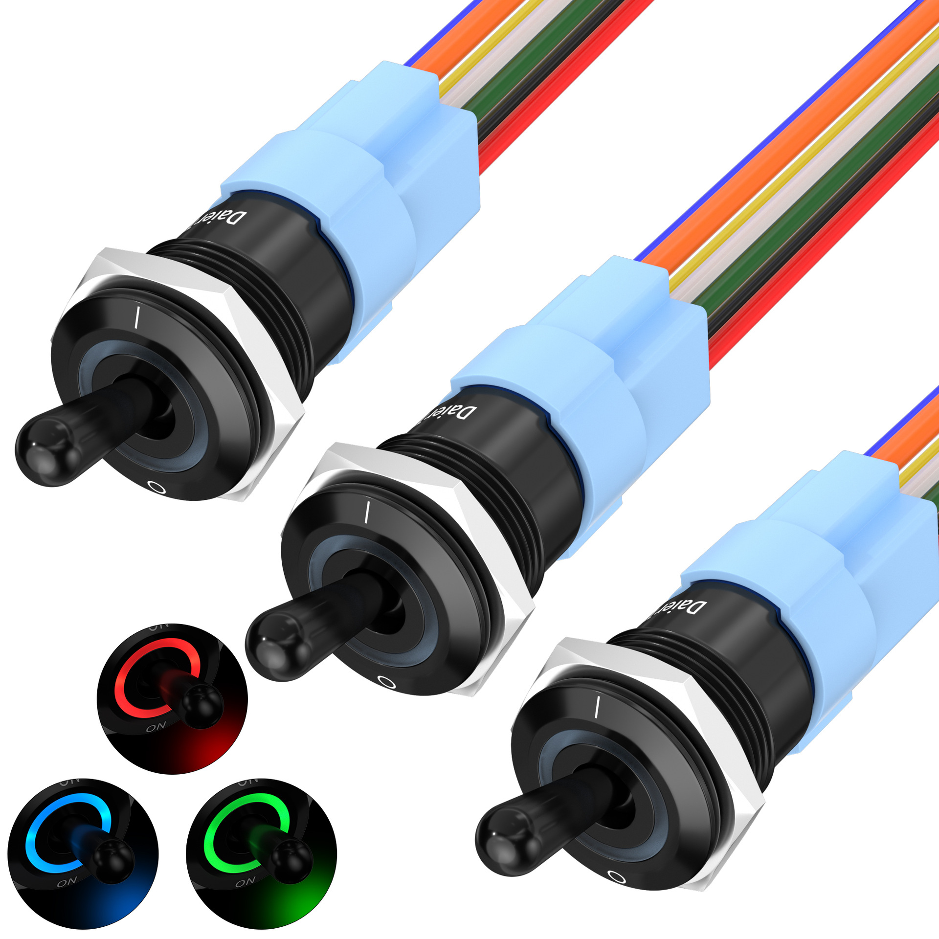 TS16 钮子开关带灯防水钮子开关 RGB钮子开关黑色金属钮子开关