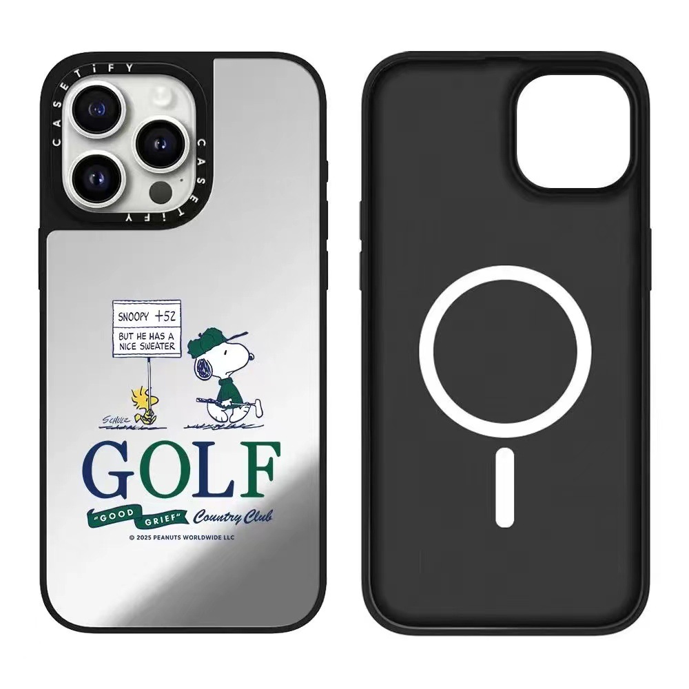 [mirror black frame (magnetic magssfe)] snoopy golf