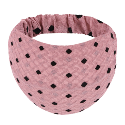 Fashionable Lady Polka Dot Wide Brim White Hair Band Yoga Running Exercise Hair Band Elegant Women Elastic Headwear Accessory