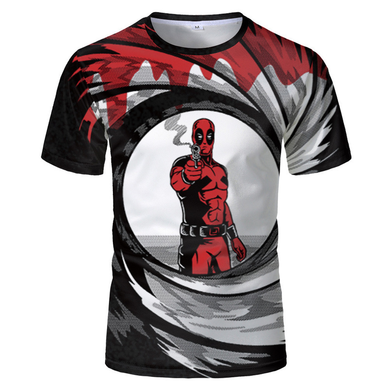2019 Summer Deadpool T-Shirt Trendy Brand Amazon Foreign Trade Marvel 3D Printed Large Size Men and Women