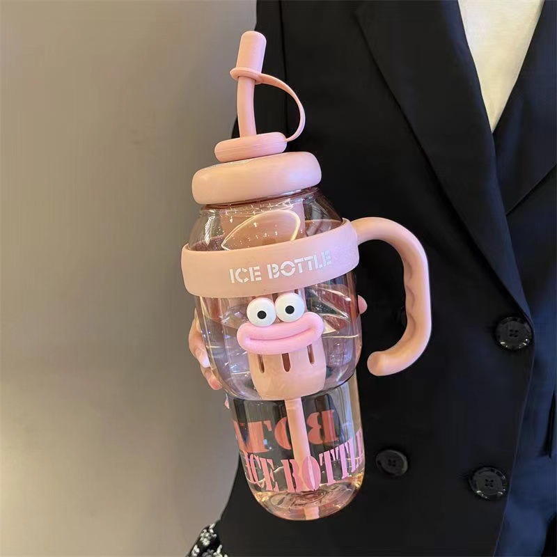 Nueva taza de plástico de verano Big Mac de moda linda taza de paja resistente a altas temperaturas de gran capacidad taza de regalo portátil