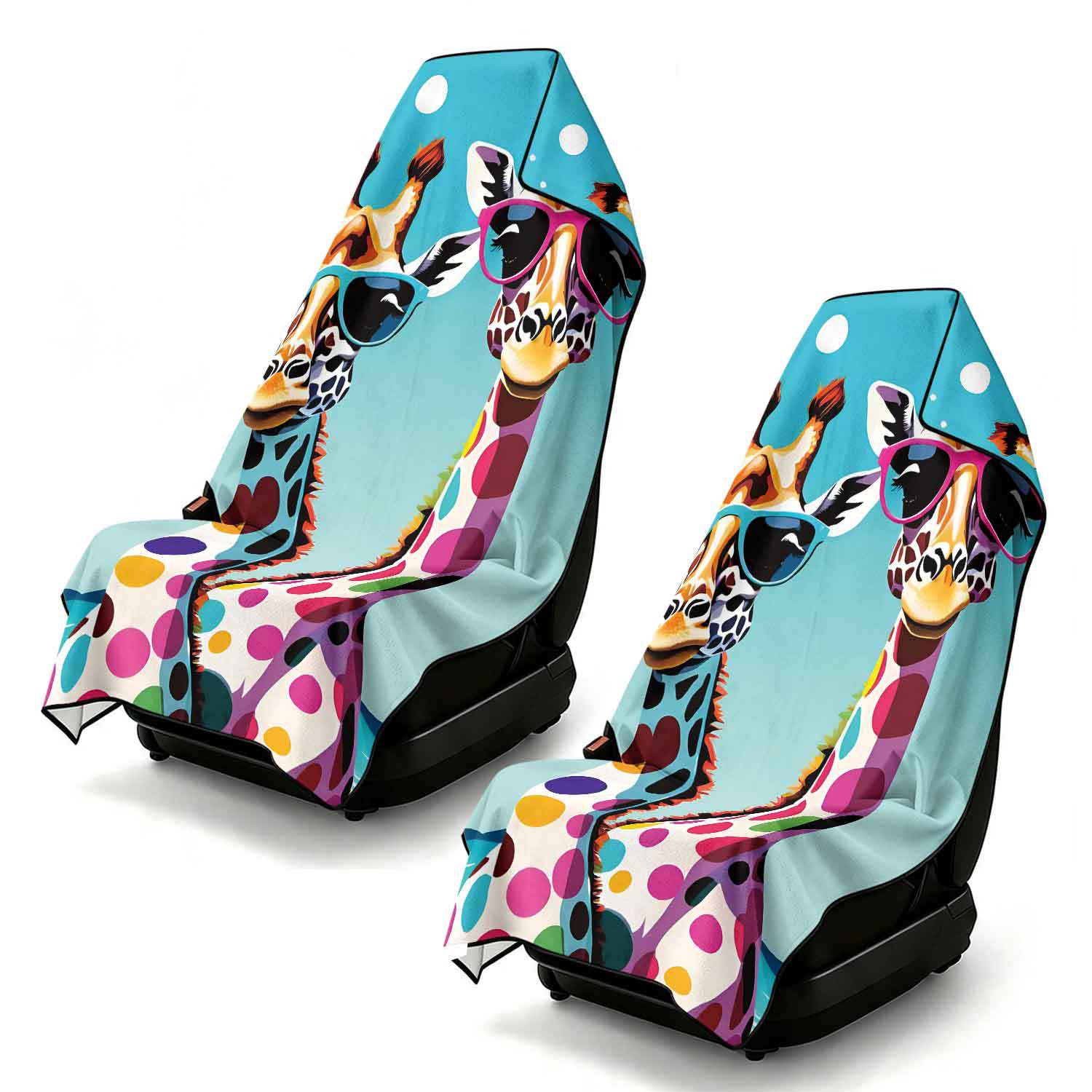 2-piece dual-use car seat cover, ultra-fine fiber, can be used as a beach towel, printed car protective seat cover 13