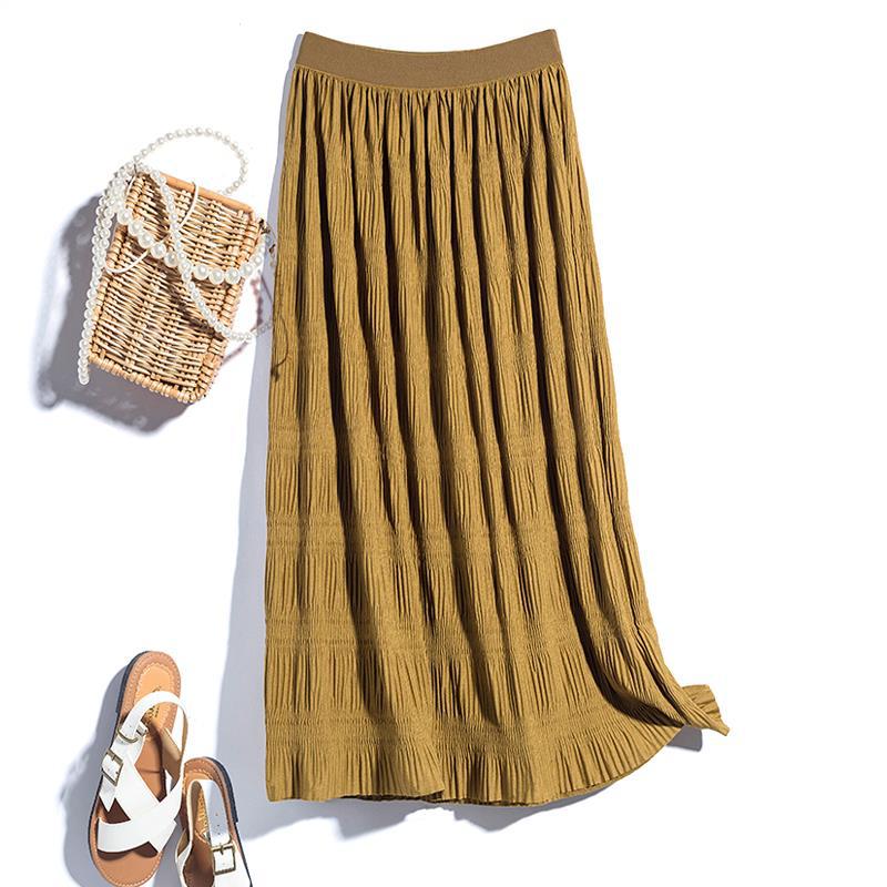 Retro elegant pleated skirt