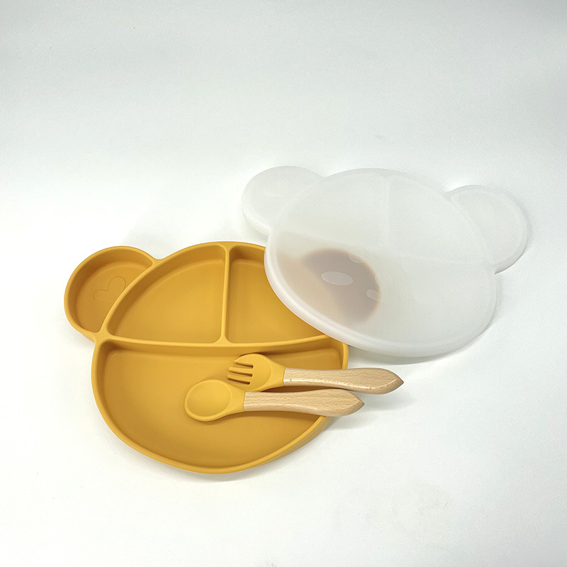 HCD-005 (미키 접시 + 더스트 커버 + 나무 포크 스푼) 심황