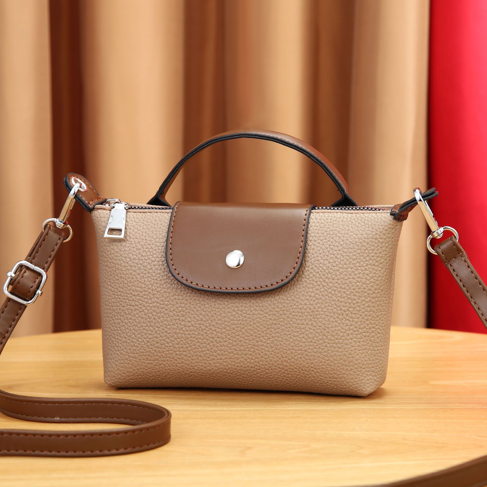 Bolso bandolera minibag transfronterizo 2024 nuevo bolso de mano de color de contraste de pu ladiesbags