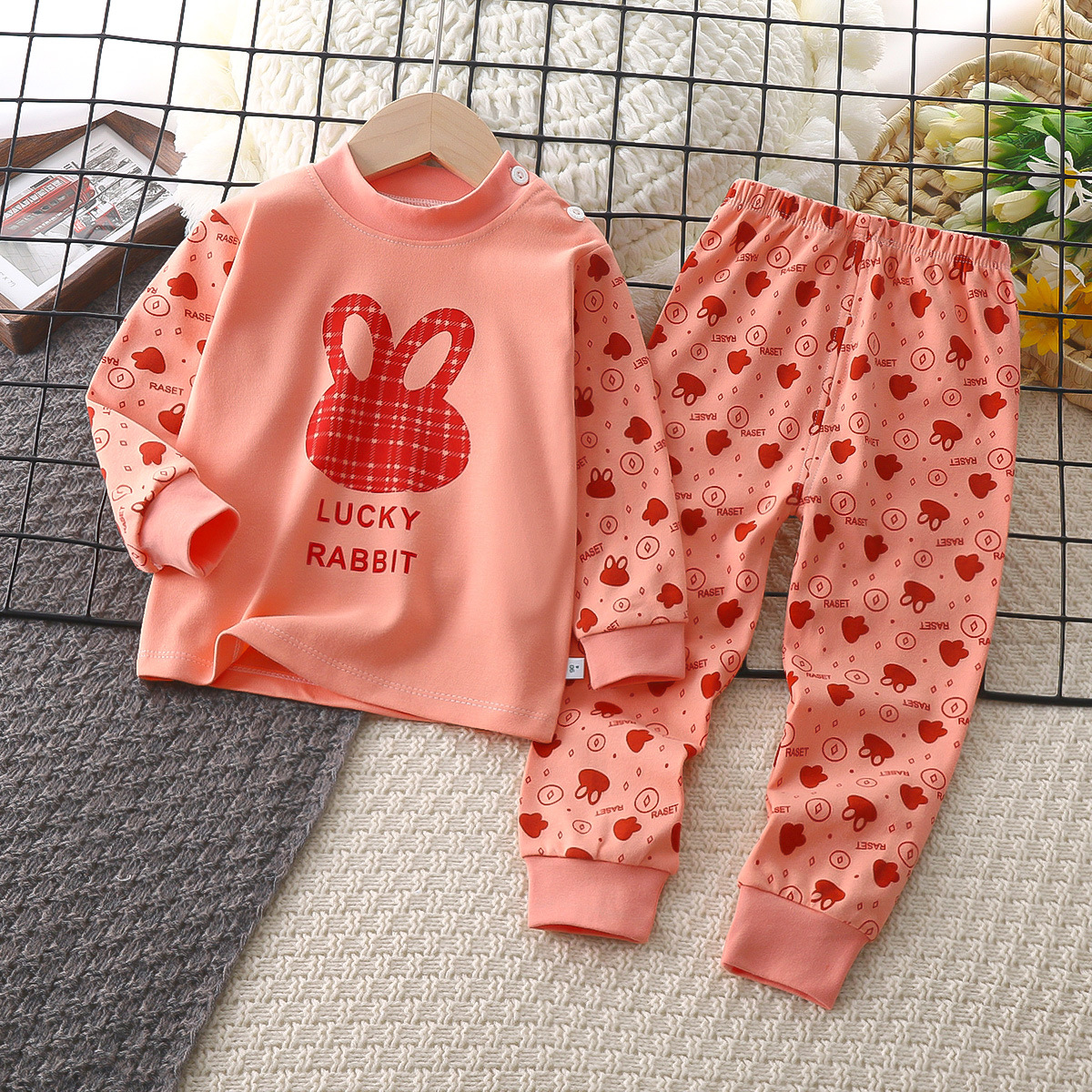 Conjunto de ropa interior de algodón para niños, calzoncillos largos de otoño para niños, ropa de algodón para bebés, estampado de dibujos animados para niños