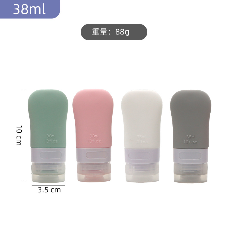 Botella dispensadora de silicona para cosméticos portátil en forma de dama, juego de viaje, botella de almacenamiento de cosméticos impermeable y a prueba de fugas de calidad alimentaria