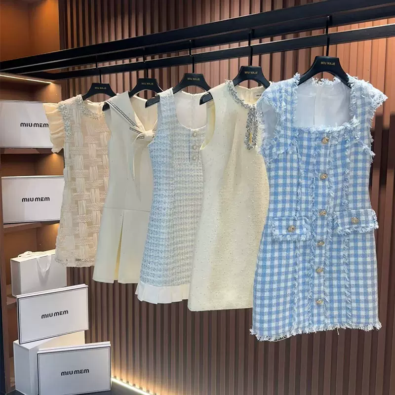 深圳南油夏季新款韩版小香风连衣裙设计感高级裙子女装批发货源