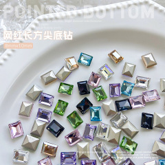New K9 high quality glass manicure rhinestone decoration rectangular right angle large diamond super flash nail tip diamond wholesale