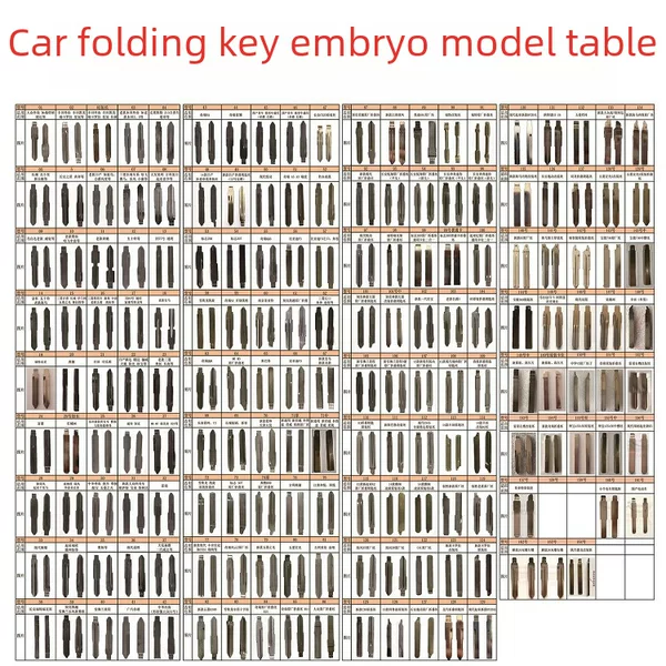 Car folding remote control key embryo head KD Chino VVDITY90 sub-machine modified embryo original slot 01-200