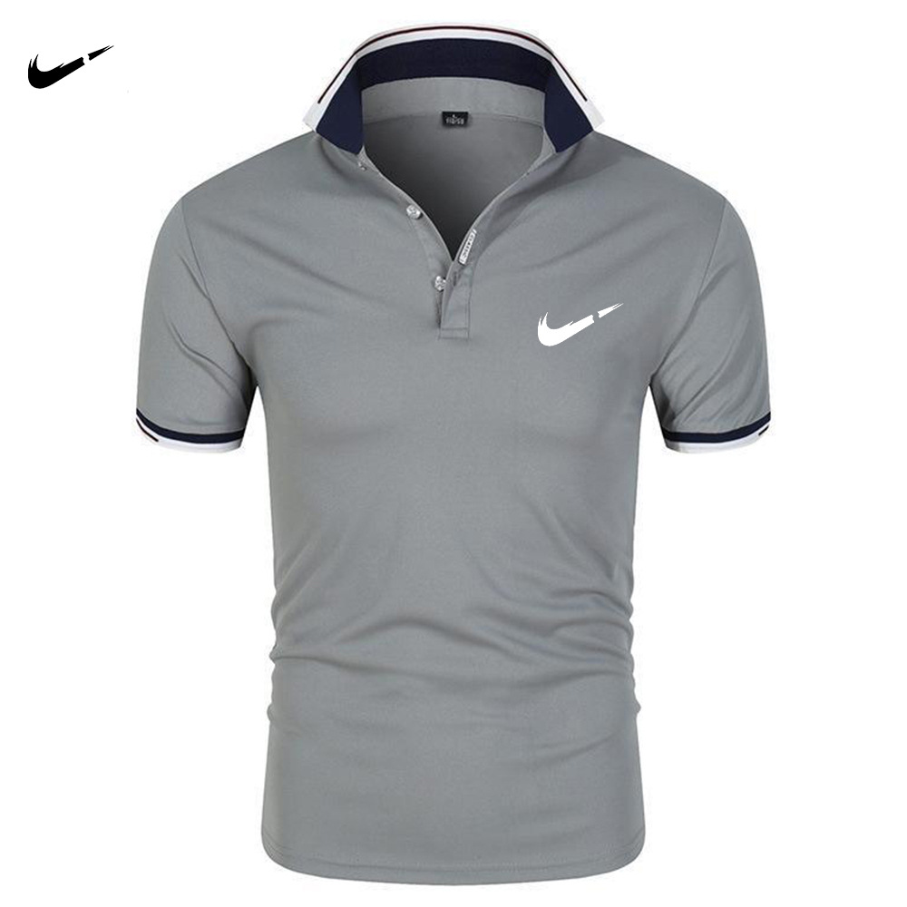 2025 Cross-Border Summer Golf Sports Small Collar Lapel Shirt Printed Lapel Shirt Men's Short-Sleeved Polo Shirt