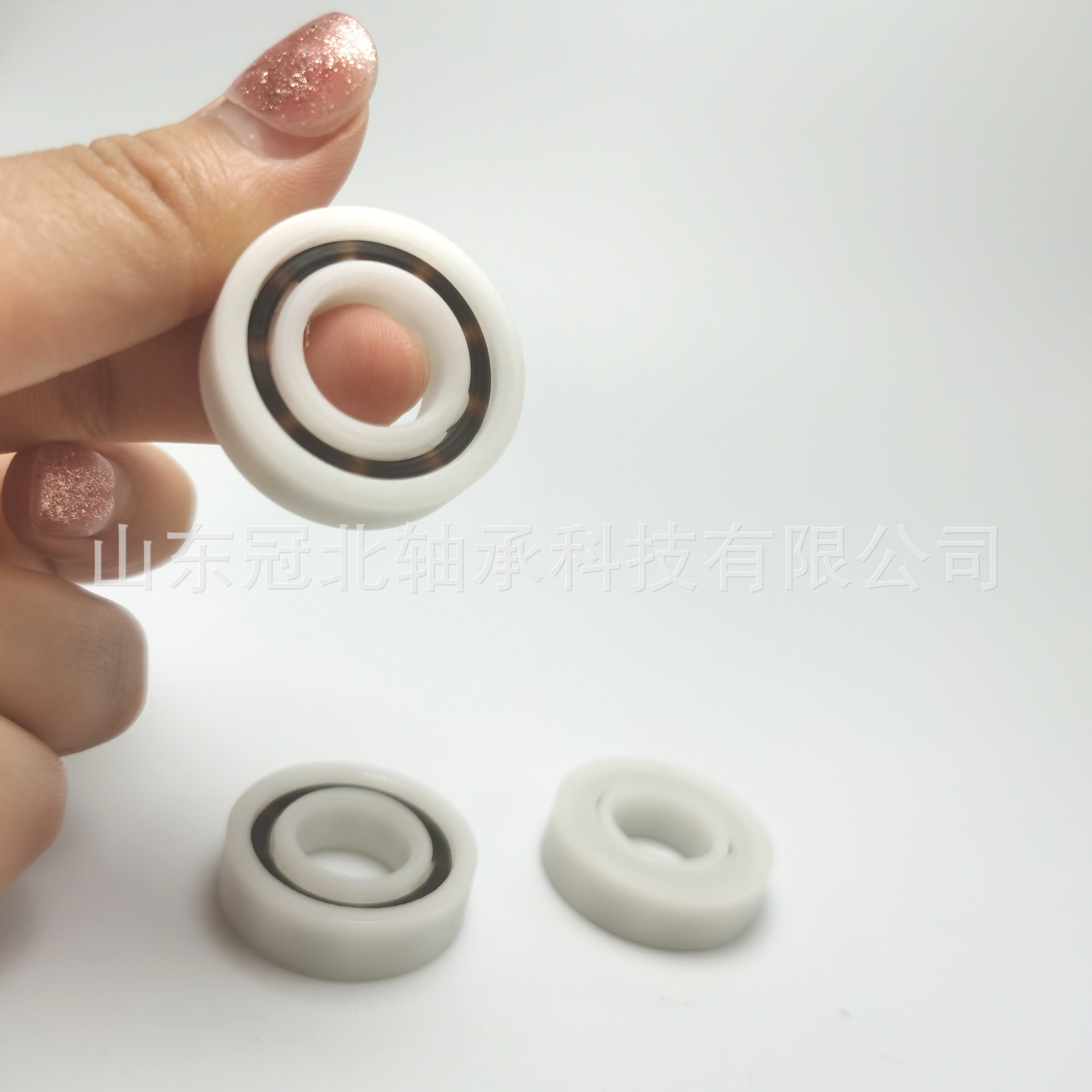 白色外包6000 6202 POM树脂尼龙塑料轴承包胶包塑滚轮滑轮轴承