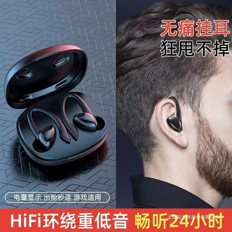 Berlin Sound Sports Touch-Controlled Bluetooth Earphones, Ear-Hook Style, High-Quality Sound, Deep Bass, Waterproof, Long Battery Life, Large Battery Capacity