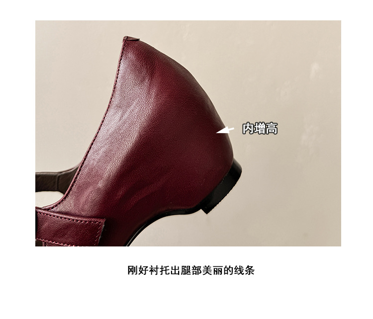 Giày Mary Jane nữ da cừu gót thấp 4 cm quai ngang khóa — đen chi tiết 14