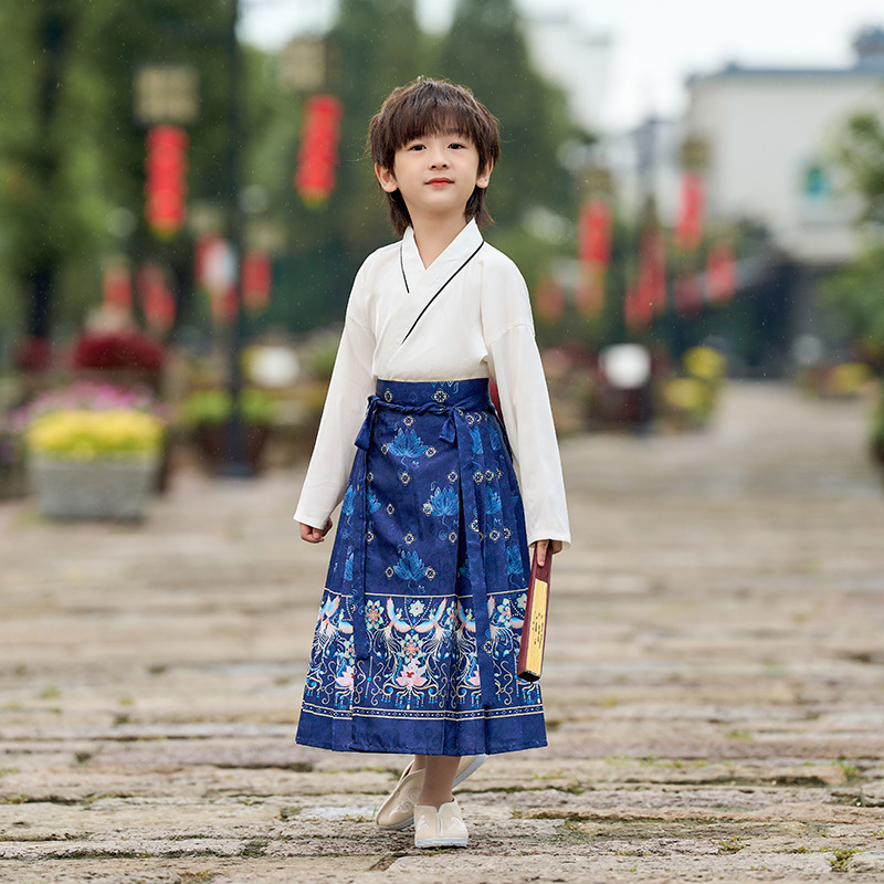 兒童馬面裙男童明制漢服國風套裝中國風童裝古風原創漢服秋款日常