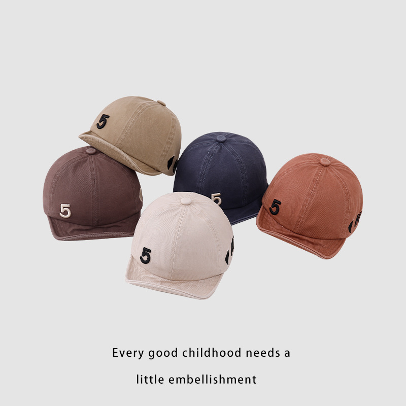 Corea del Sur compra ropa infantil para niños niñas sombrero casual 2024 otoño simple base retro corto gorro de periódico para niños