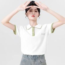 polo领女士T恤女2024年新款夏季设计感小众短袖体恤短款上衣