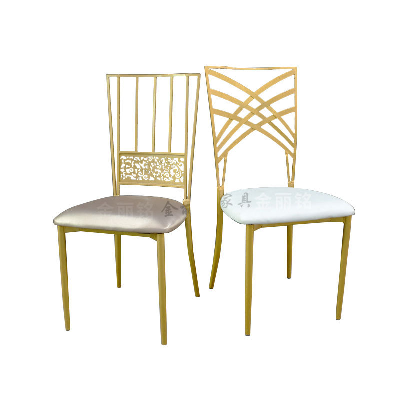 Fábrica al por mayor europea de la boda silla suave silla trasera silla apilable metal hierro acero Silla de comedor