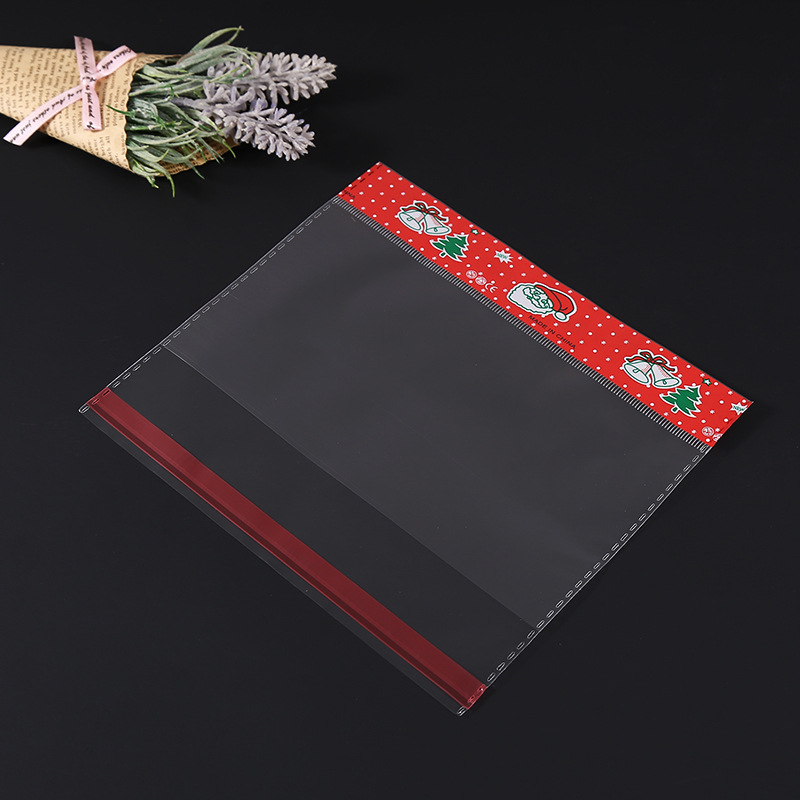 Transparent Christmas sticker head self-adhesive bag for OPP label card head, decoration head, clothing bag