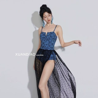 【蓝色妖姬】泳衣女千金高级感连体性感两件套长裙显瘦温泉度假风
