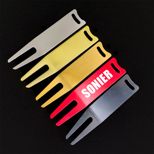 Factory Direct Sales Spot Blank Golf Green Fork Golf Laser Laser Logo Ball Fork Metal