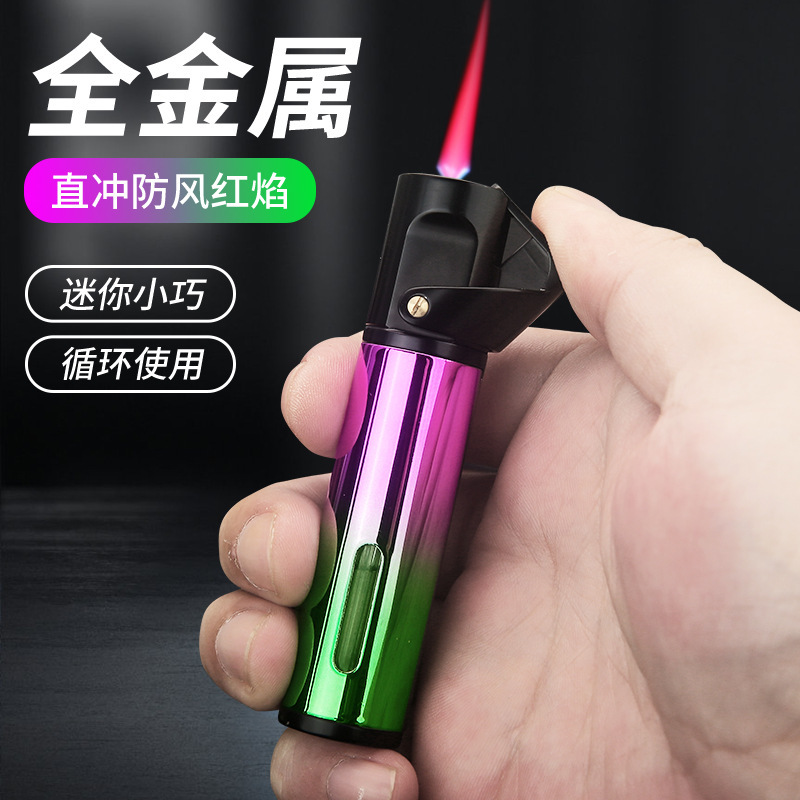 百城守望新款创意防风直冲红焰打火机艾灸雪茄喷枪便携式户外厂家|undefined