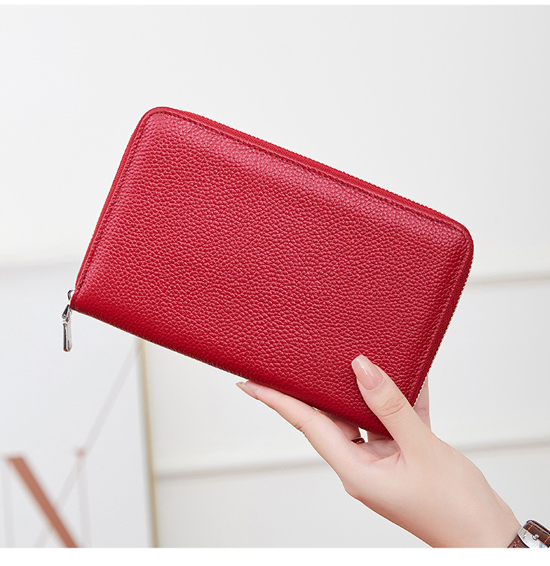 Gepäck & Taschen Oberschicht Rindsleder RFID Reisepasstasche Reißverschluss lange Passbuchtasche multifunktionale Dokumententasche große Kapazität echtes Leder Clutch_voghion.com