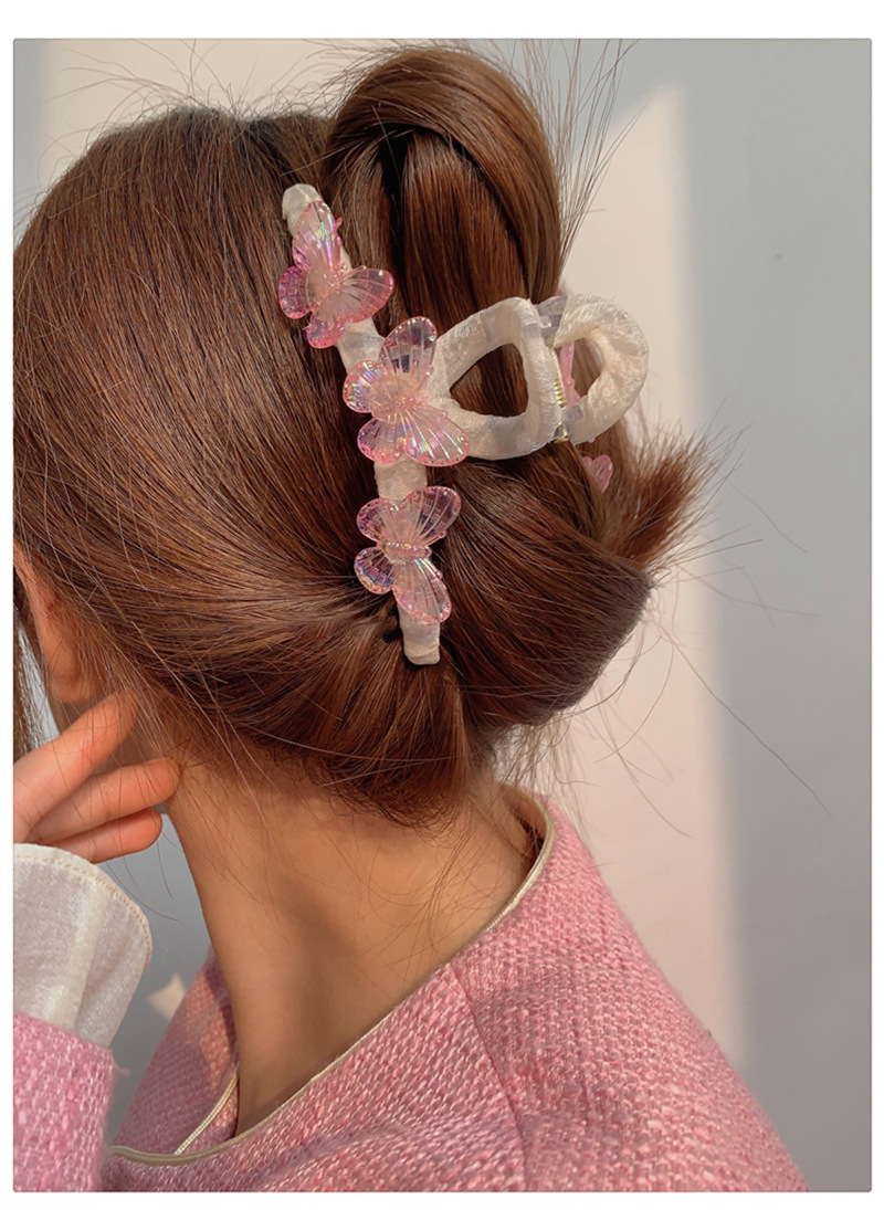 Women's Gender Elegant Style Women's Elegant Butterfly Plastic Resin Hair Claws