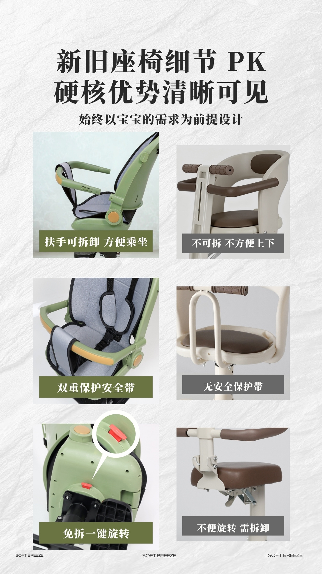Baby safety seat, infant seat, children's reclining high-view front-facing electric car seat, baby booster seat