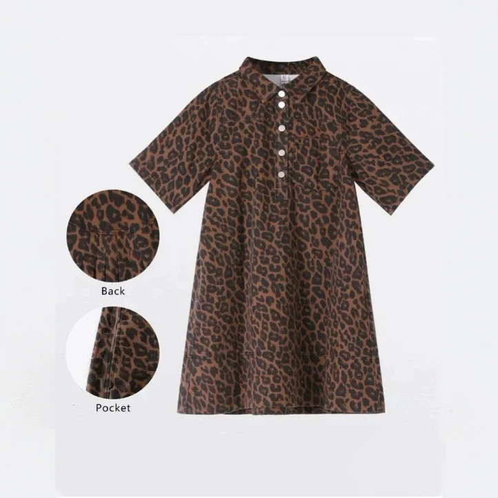 2026 European and American style printed button pocket dress