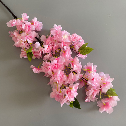 Factory direct supply of simulated 4-fork encrypted cherry blossom branches, silk flower mall decoration trees, pear blossoms, peach blossoms, artificial flowers