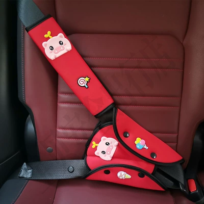 Adjustable Device for Rear Seat Seat belt shoulder pad - red-pig-suit