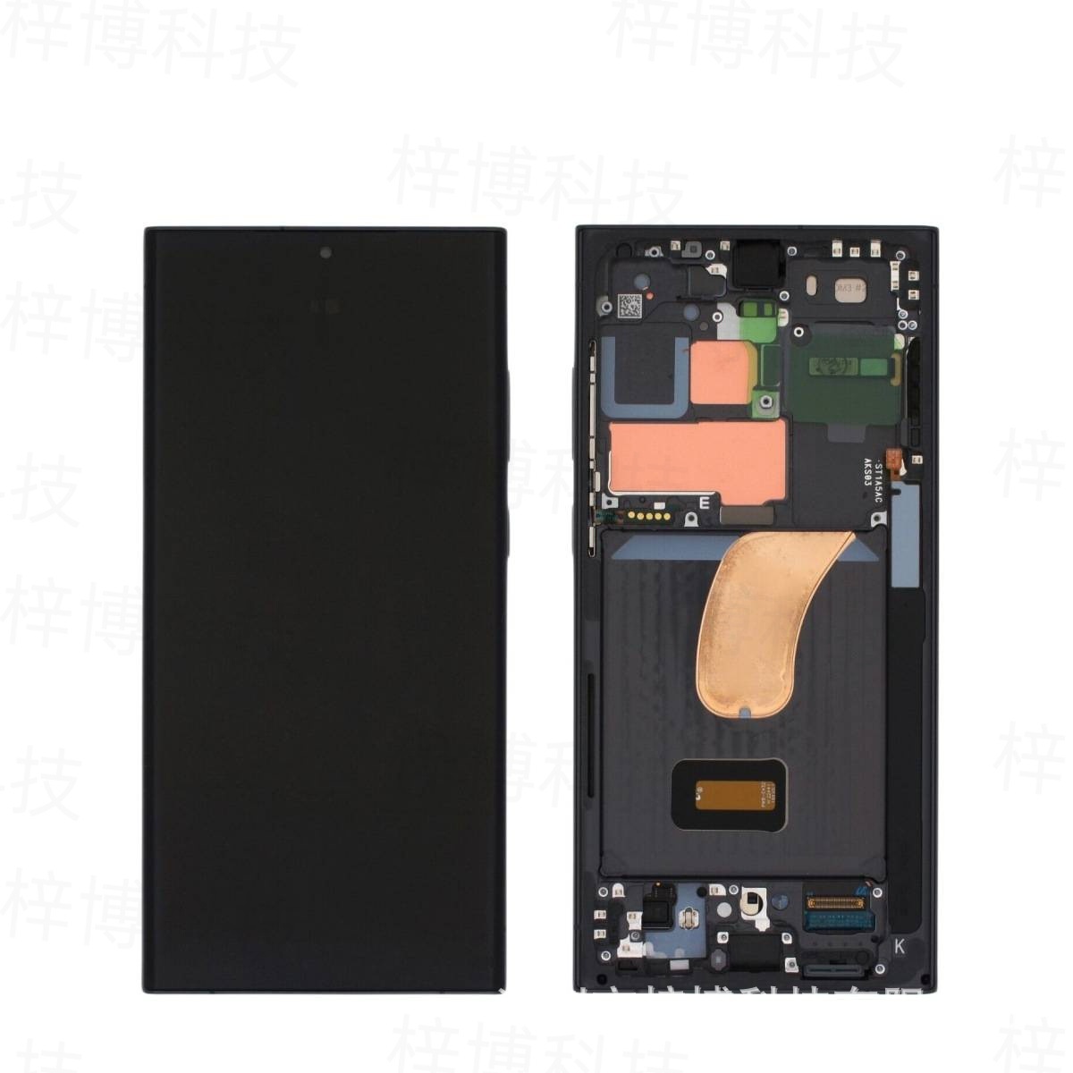 Aplicable a Samsung Galaxy S22 S22U S23 S23FE conjunto de pantalla de teléfono móvil con marco de huellas digitales