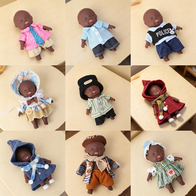 Only Doll Clothes/Suitable for 14cm Natasha Doll Black Doll Clothes Doll Dress-Up Set Stress-Relief Black Clothing