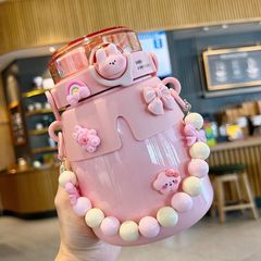 大容量保温カップレディース大腹水カップダブルドリンクストロー子供ネットレッド高颜値316食品グレードポット