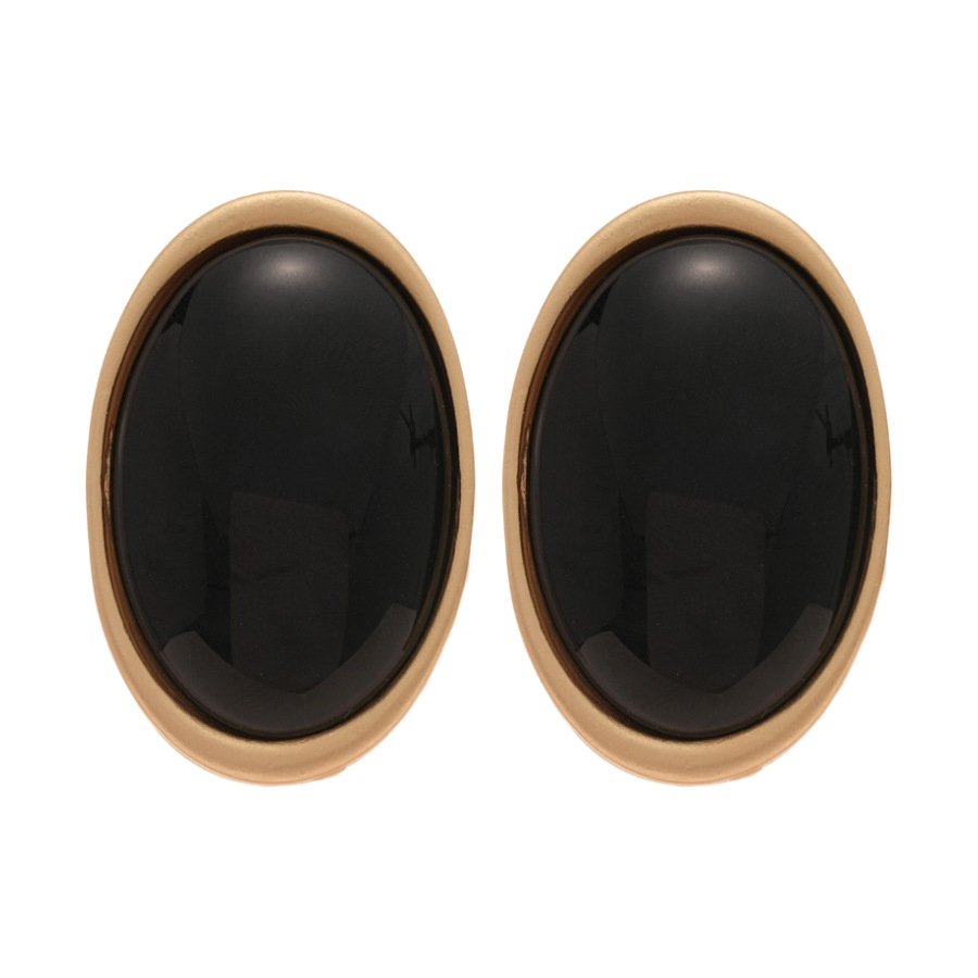 Pendientes de resina ovalada de aguja de plata Pendientes de temperamento exagerado europeo y americano femenino Pendientes de lujo ligero de alta calidad sentido del diseño nicho