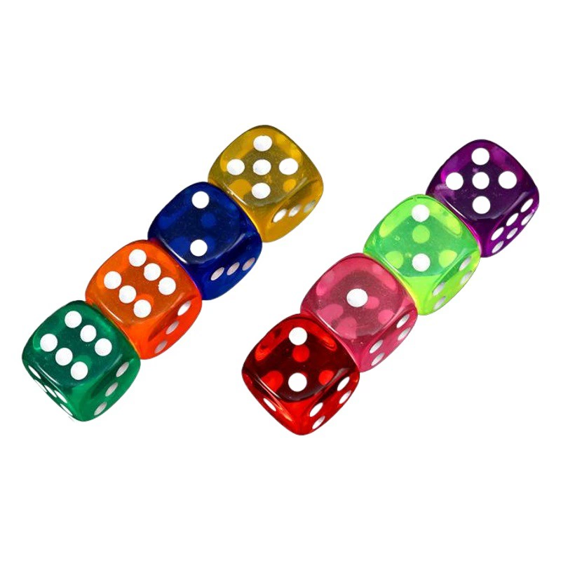 Завод в наличии прозрачный кости 18 мм округлые Crystal Dice цвет акриловое сито зерна развлекательные продукты цвет кости