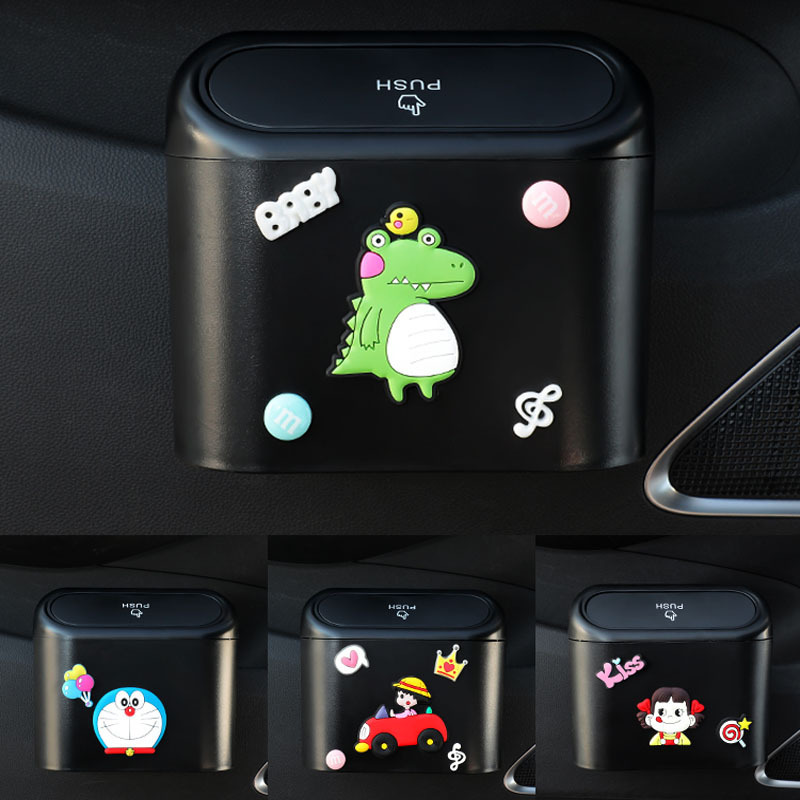 Car trash can door hanging storage bucket cartoon multi-function front umbrella storage artifact car interior supplies
