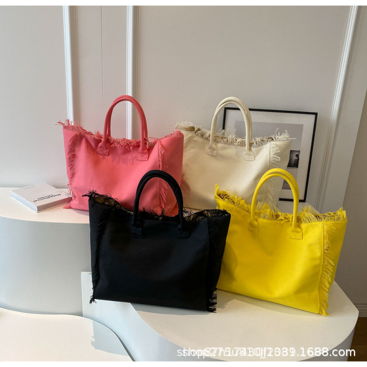 Bolsa de lona portátil con bordas personalizadas logotipo de alto nivel bolso especial bolso de mujer de viaje de gran capacidad bolso de bordas image 3